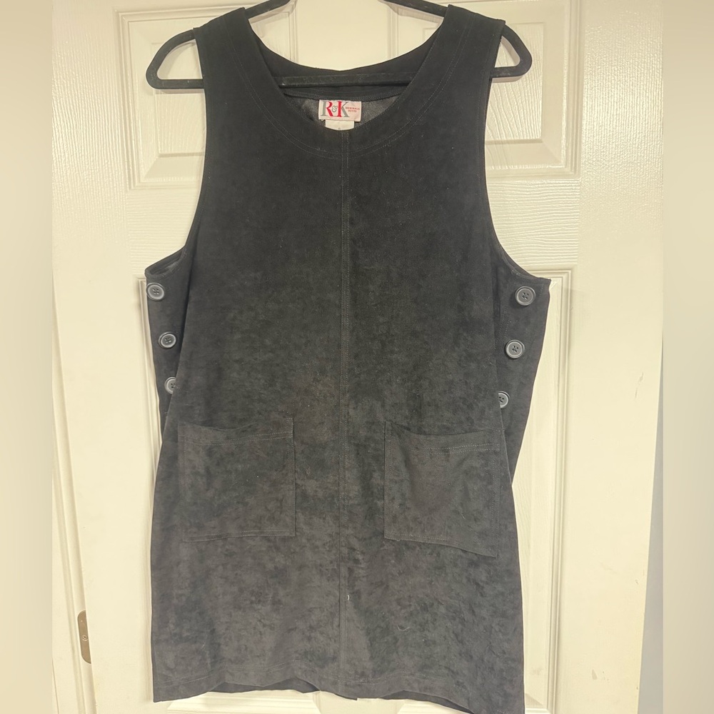 R&K Black Suede-Look Sleeveless Dress